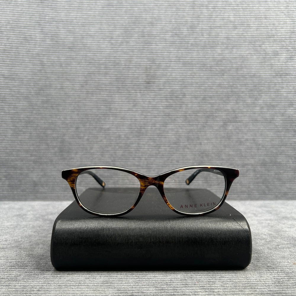 Vintage Anne Klein AK5011 Horn Black Cat Eye y2k Eyeglasses Frames 52-16-135